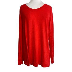 No Boundaries Womens T Shirt Size XXL Red Long Sleeve Pullover Semi Fitted